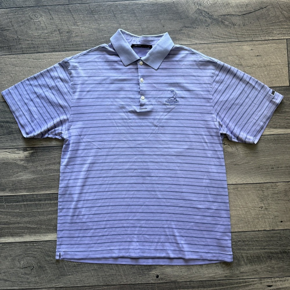 Tiger Woods Nike Dri-Fit Golf Polo‎ Shirt Mens Large Pinehurst 1895 Embroidered